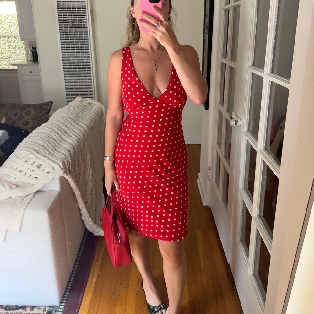 Princess Polly Red and White Polka Dot Mini Dress
